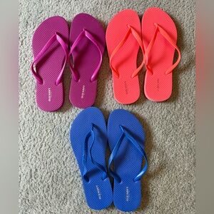 Old Navy Flip Flops - 3 Pairs
